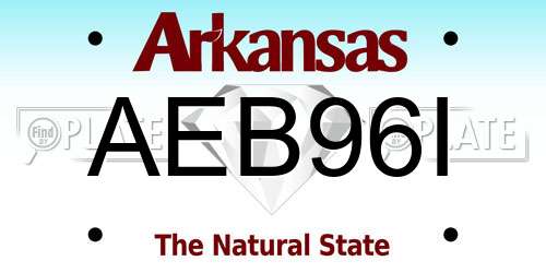AEB96I Arkansas License Plate