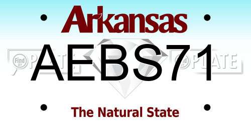 AEBS71 Arkansas License Plate