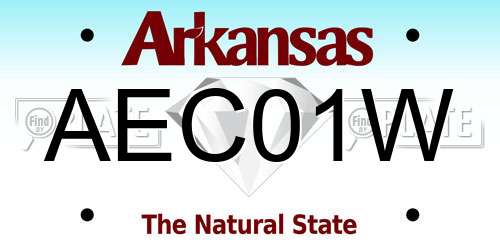 AEC01W Arkansas License Plate