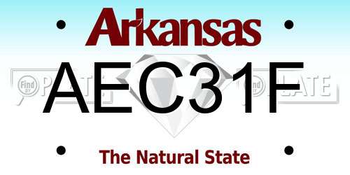 AEC31F Arkansas License Plate