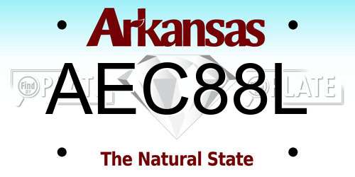 AEC88L Arkansas License Plate