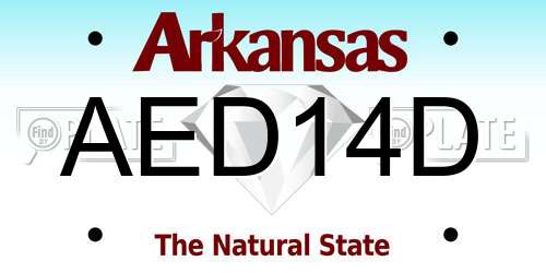 AED14D Arkansas License Plate