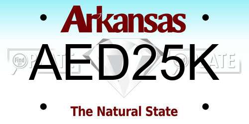 AED25K Arkansas License Plate
