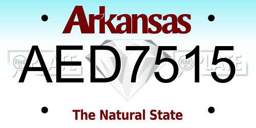 AED7515 Arkansas License Plate