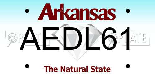 AEDL61 Arkansas License Plate