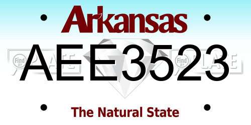 AEE3523 Arkansas License Plate