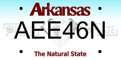 AEE46N Arkansas License Plate
