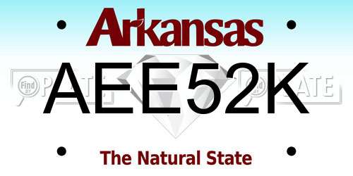 AEE52K Arkansas License Plate