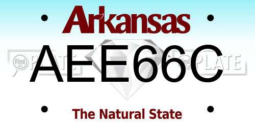 AEE66C Arkansas License Plate