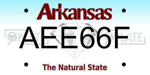 AEE66F Arkansas License Plate