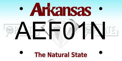 AEF01N Arkansas License Plate