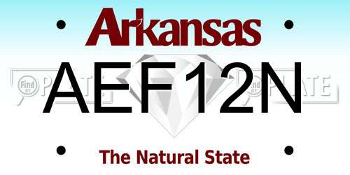 AEF12N Arkansas License Plate