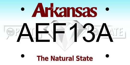 AEF13A Arkansas License Plate