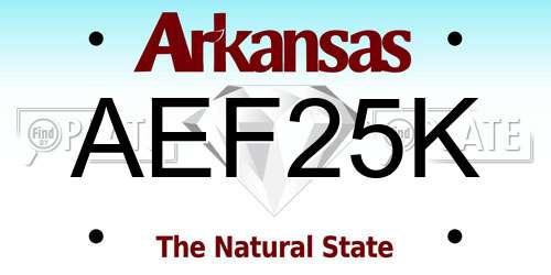 AEF25K Arkansas License Plate
