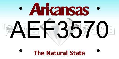 AEF3570 Arkansas License Plate