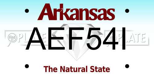 AEF54I Arkansas License Plate