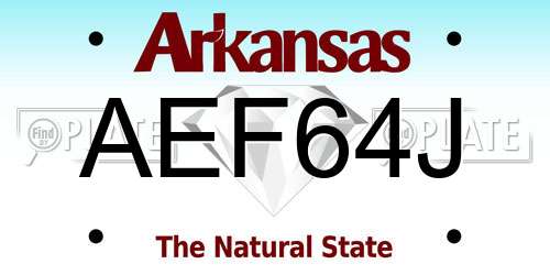 AEF64J Arkansas License Plate