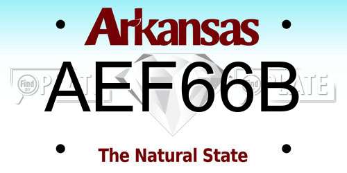 AEF66B Arkansas License Plate