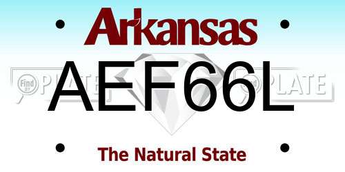 AEF66L Arkansas License Plate