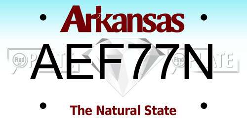 AEF77N Arkansas License Plate