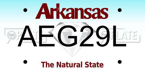 AEG29L Arkansas License Plate
