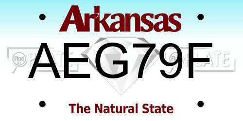 AEG79F Arkansas License Plate