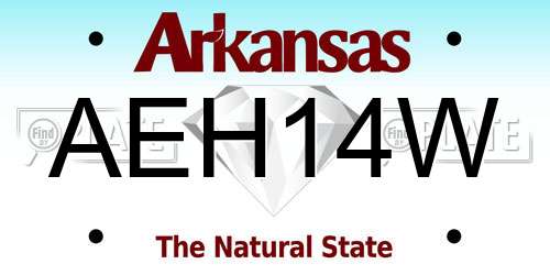 AEH14W Arkansas License Plate