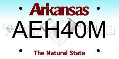 AEH40M Arkansas License Plate
