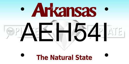 AEH54I Arkansas License Plate