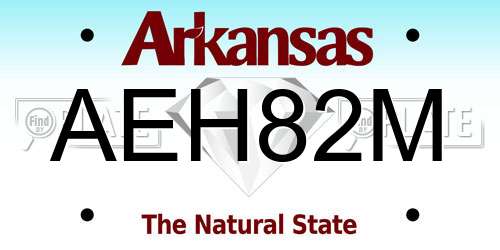 AEH82M Arkansas License Plate