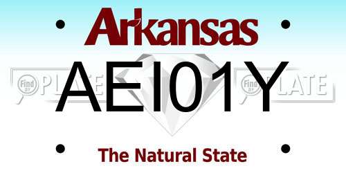 AEI01Y Arkansas License Plate