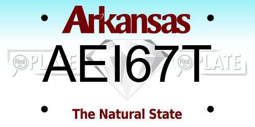 AEI67T Arkansas License Plate