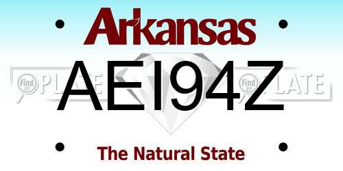 AEI94Z Arkansas License Plate