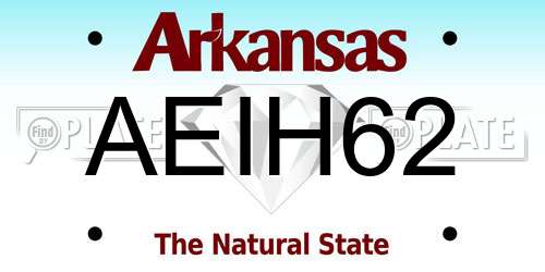 AEIH62 Arkansas License Plate