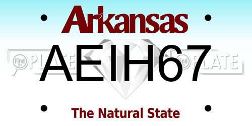AEIH67 Arkansas License Plate