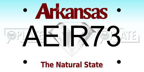 AEIR73 Arkansas License Plate