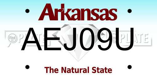 AEJ09U Arkansas License Plate