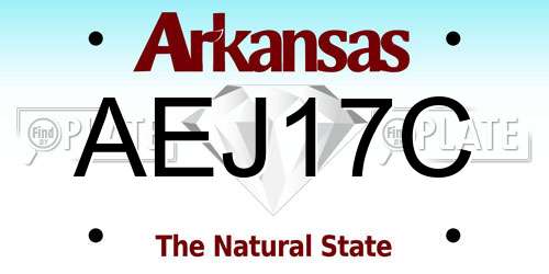 AEJ17C Arkansas License Plate