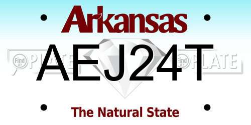 AEJ24T Arkansas License Plate