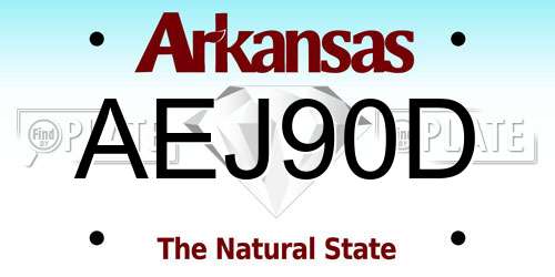 AEJ90D Arkansas License Plate
