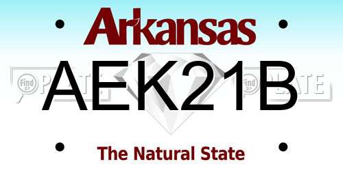 AEK21B Arkansas License Plate