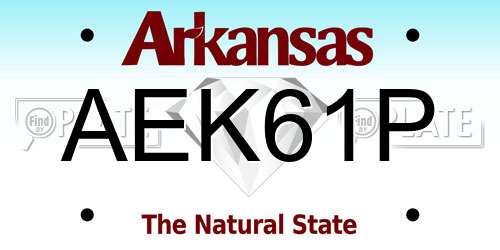 AEK61P Arkansas License Plate