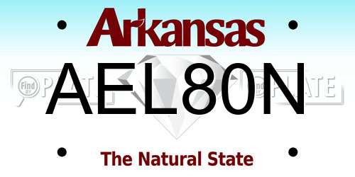AEL80N Arkansas License Plate