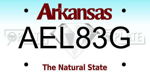 AEL83G Arkansas License Plate