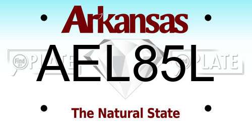AEL85L Arkansas License Plate