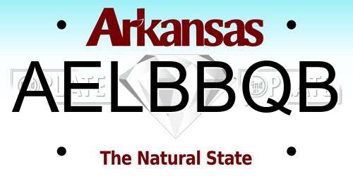 AELBBQB Arkansas License Plate