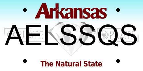 AELSSQS Arkansas License Plate