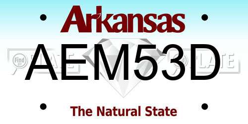 AEM53D Arkansas License Plate