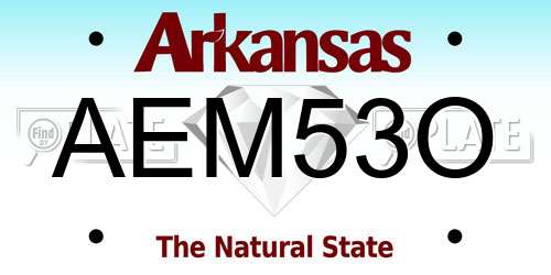 AEM53O Arkansas License Plate
