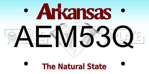 AEM53Q Arkansas License Plate